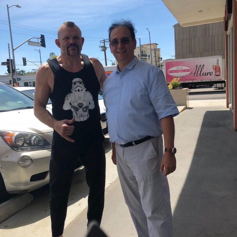 Dr. Gabai with celebrity patient outdoors